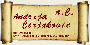 Andrija Ćirjaković vizit kartica